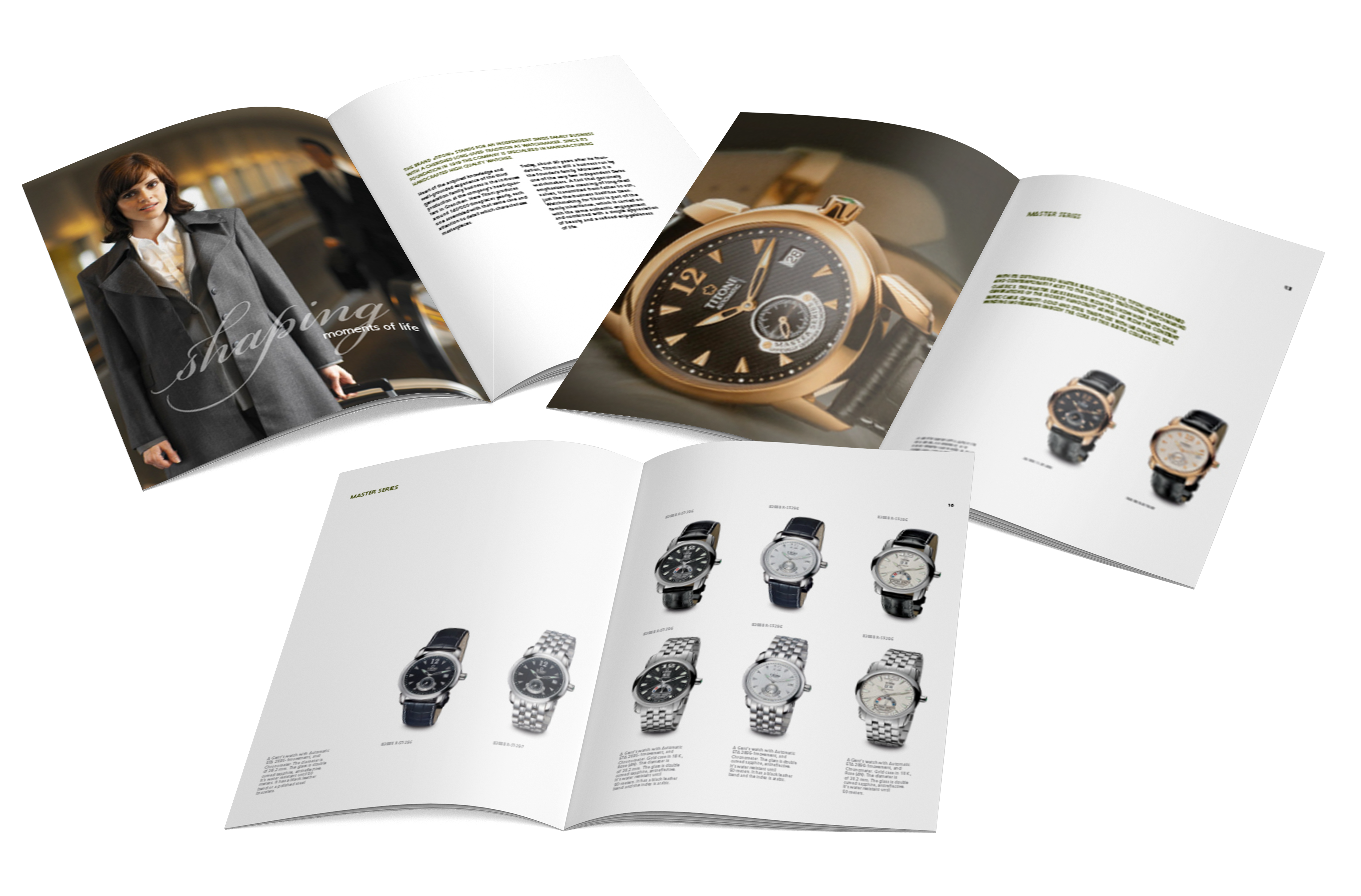Broschüre für die Schweizer Uhrenmarke Titoni