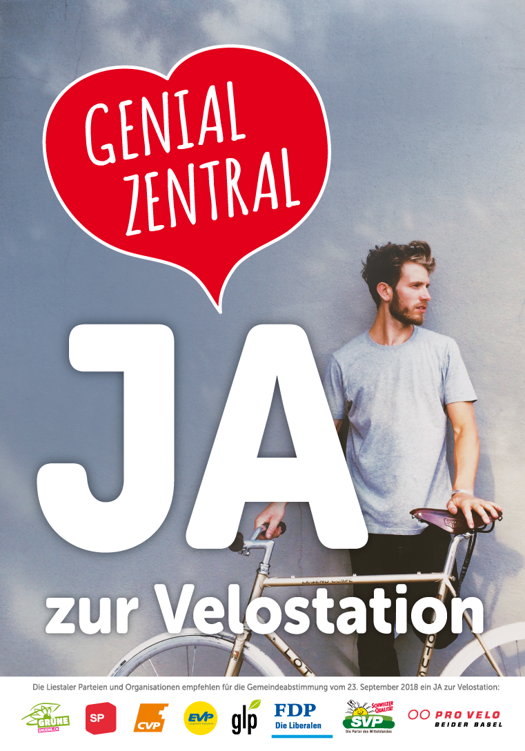 Gestaltung Abstimmungskampagne für Velostation in Liestal